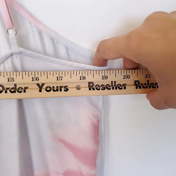 ZARA WOMAN TIE-DYE DRESS Size Medium Pink Blue FLOWING MIDI STRAPPY SATIN Summer - Picture 15 of 16